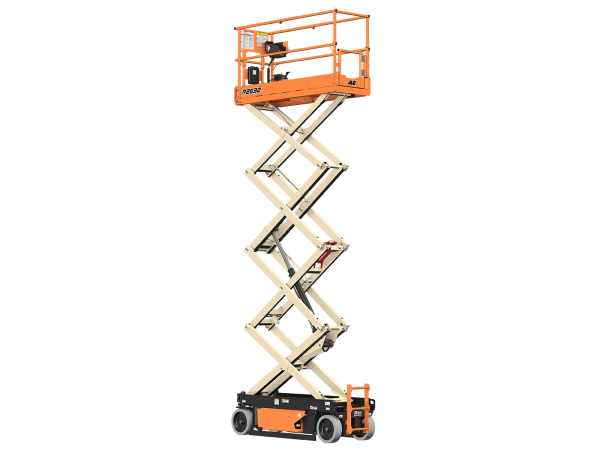 Photo d'une nacelle ciseaux JLG R2632 déployée