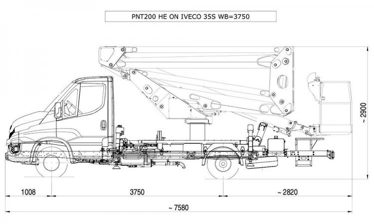 Camionnette nacelle ISOLI 200 schéma